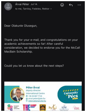 Rector's endorsement